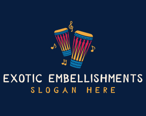 Musical African Drum logo design