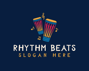 Musical African Drum logo design