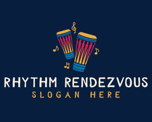 Musical African Drum logo design