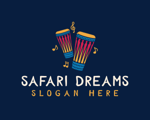 Musical African Drum logo design