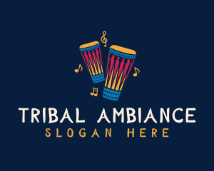 Musical African Drum logo design