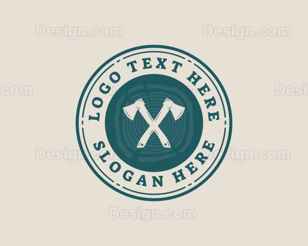 Lumber Wood Log Axe Logo