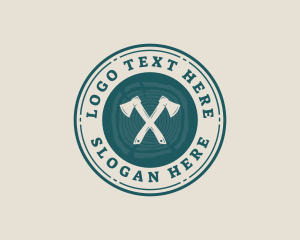 Lumber Wood Log Axe logo