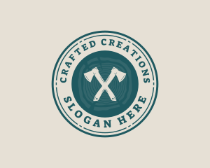 Lumber Wood Log Axe logo design