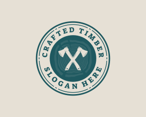 Lumber Wood Log Axe logo design