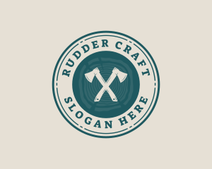 Lumber Wood Log Axe logo design