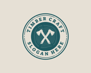 Lumber Wood Log Axe logo design