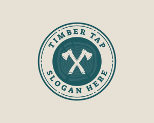 Lumber Wood Log Axe logo design