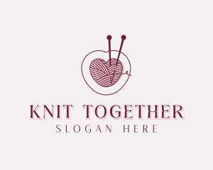 Crochet Knitting Heart logo