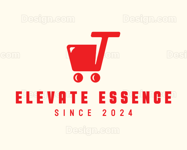 Grocery Cart Letter T Logo