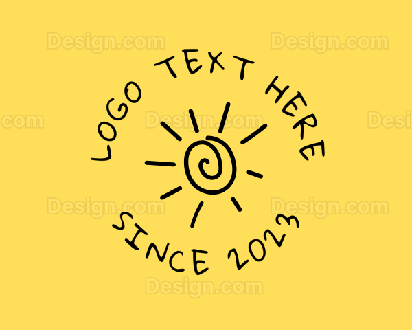 Summer Sun Doodle Logo