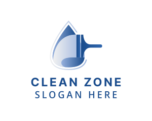 Hygiene Squeegee Droplet logo design