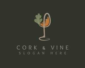 Natural Wine Glass logo design