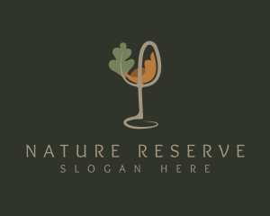 Natural Wine Glass logo design