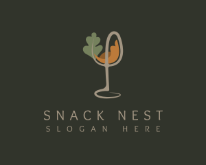 Natural Wine Glass logo design