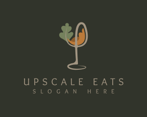 Natural Wine Glass logo design