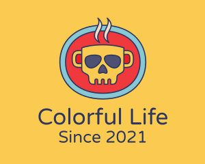 Colorful Skull Coffee logo design