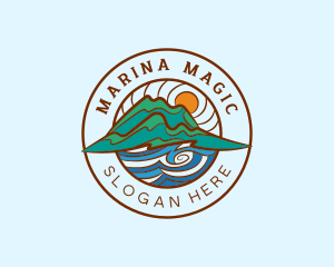 Mountain Sea Circle logo design