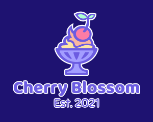 Colorful Cherry Sundae logo design