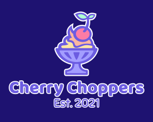 Colorful Cherry Sundae logo design