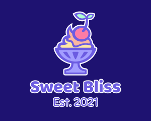 Colorful Cherry Sundae logo design