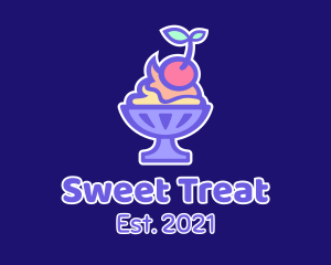 Colorful Cherry Sundae logo