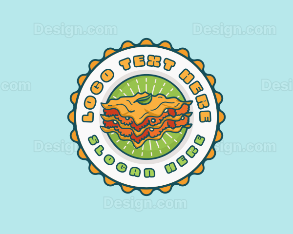 Lasagna Pasta Emblem Logo