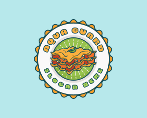 Lasagna Pasta Emblem logo design