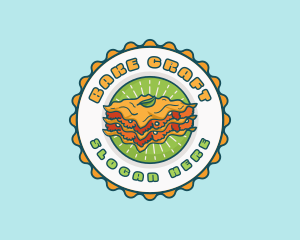 Lasagna Pasta Emblem logo design