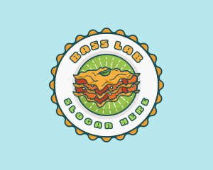 Lasagna Pasta Emblem logo design