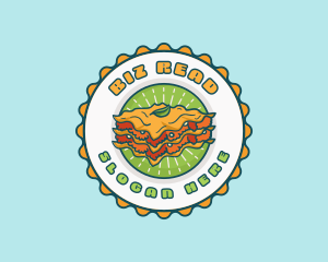 Lasagna Pasta Emblem logo design