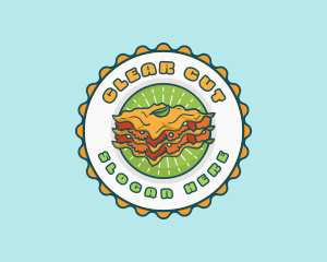 Lasagna Pasta Emblem logo design