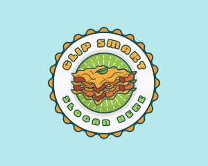 Lasagna Pasta Emblem logo design