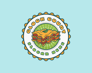 Lasagna Pasta Emblem logo design