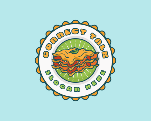 Lasagna Pasta Emblem logo design