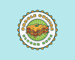 Lasagna Pasta Emblem logo design