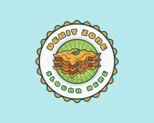 Lasagna Pasta Emblem logo design