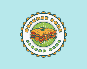 Lasagna Pasta Emblem logo design