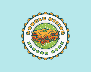 Lasagna Pasta Emblem logo design