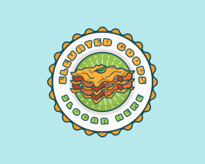 Lasagna Pasta Emblem logo design