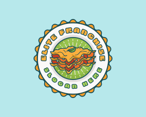 Lasagna Pasta Emblem logo design