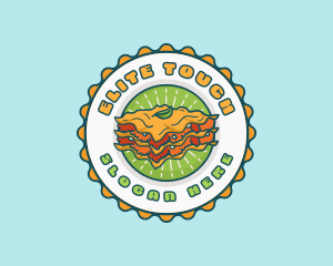 Lasagna Pasta Emblem logo design