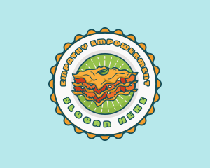 Lasagna Pasta Emblem logo design