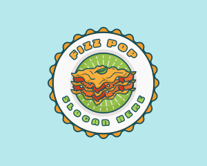 Lasagna Pasta Emblem logo design