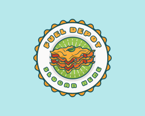 Lasagna Pasta Emblem logo design