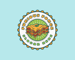 Lasagna Pasta Emblem logo design