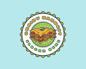 Lasagna Pasta Emblem logo design