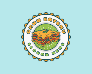 Lasagna Pasta Emblem logo design