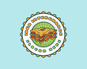 Lasagna Pasta Emblem logo design