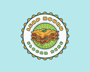 Lasagna Pasta Emblem logo design